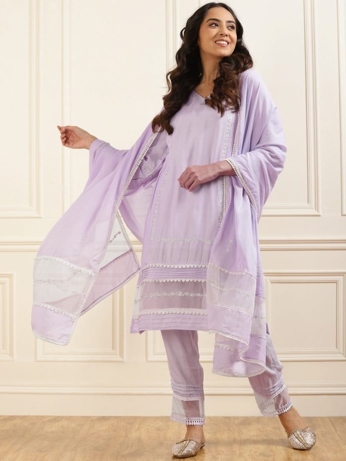 Buy Purple Cotton Straight Printed Kurta Capri Suit Set (Kurta, Palazzo,  Dupatta) for N/A0.0 | Biba India