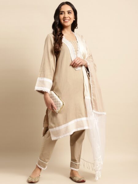 v-neck kurta with side slit - charcoal spice & vibrant zest