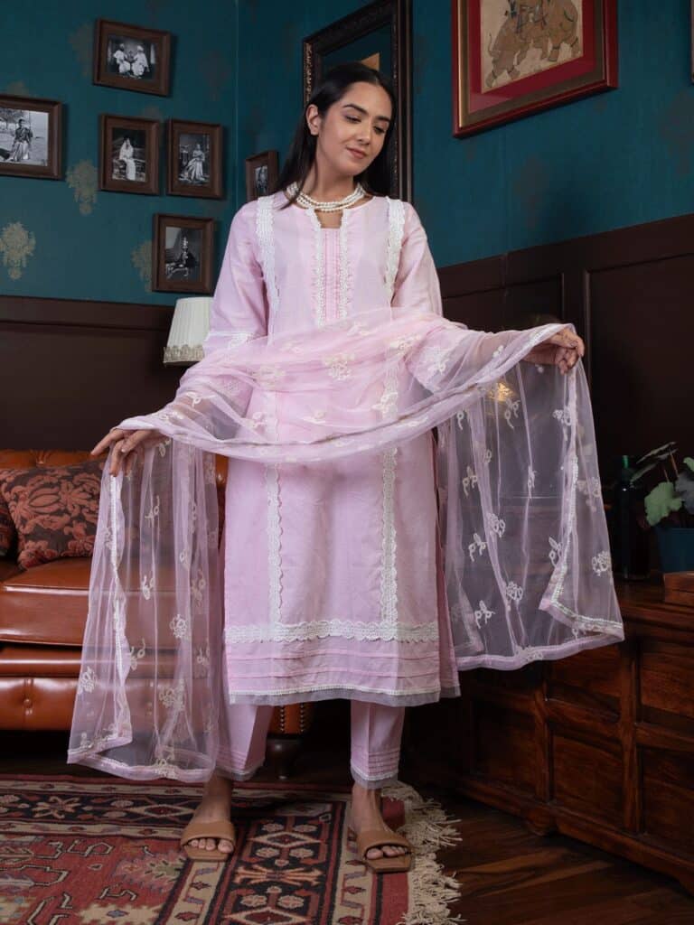 Cotton Dobby Ombre Effect Kurta Pants and Dupatta main image 0